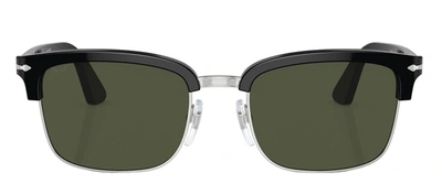 Persol Womens Black Po3327s Rectangle-frame Acetate Sunglasses In Green