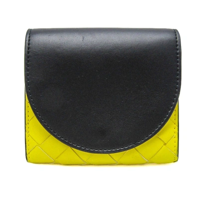 Bottega Veneta Intrecciato Yellow Leather Wallet  ()