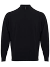 COLOMBO COLOMBO BLACK MOCK CASHMERE SWEATER WITH HALF MEN'S ZIP