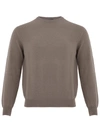 COLOMBO COLOMBO DOVE GREY ROUND NECK CASHMERE MEN'S SWEATER