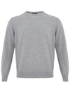 COLOMBO COLOMBO GREY ROUND NECK CASHMERE MEN'S SWEATER