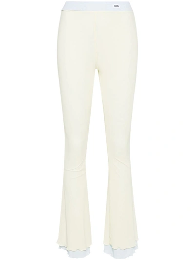 Gcds Layered Flared Trousers In Yellow