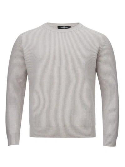 Gran Sasso Grey Cashmere Round Neck Jumper