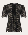 Rabanne Lace-detail T-shirt In Black