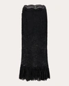 Rabanne Floral Lace Ruffle-hem Midi Skirt In Black