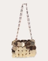 Rabanne Nano Sparkle Discs Shoulder Bag In Gold
