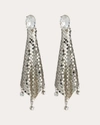 Rabanne Mini Mesh Pixel Rhinestone Earrings Accessories In Silver/crystal