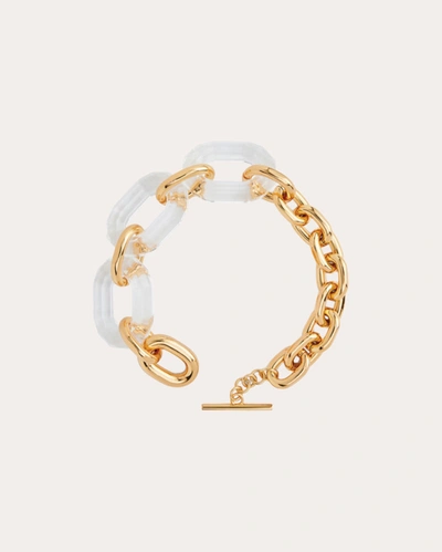 Rabanne Cable-link Transparent Necklace In Gold/transparent