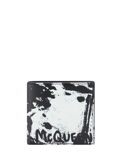 Alexander Mcqueen Wallets In Black+white