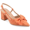 Journee Collection Women's Tailynn Wide Width Slingback Block Heel Pumps In Orange