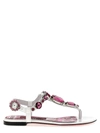 Dolce & Gabbana 10mm Patent Leather Thong Sandals In Multicolor