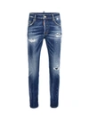 Dsquared2 Super Twinky Stretch Cotton Denim Jeans In Blue