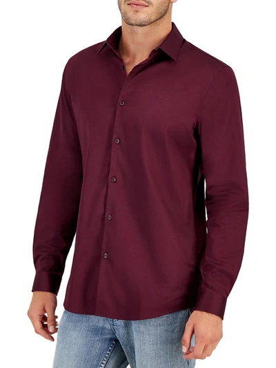 Inc Mens Slim Fit Button-down Dress Shirt In Red