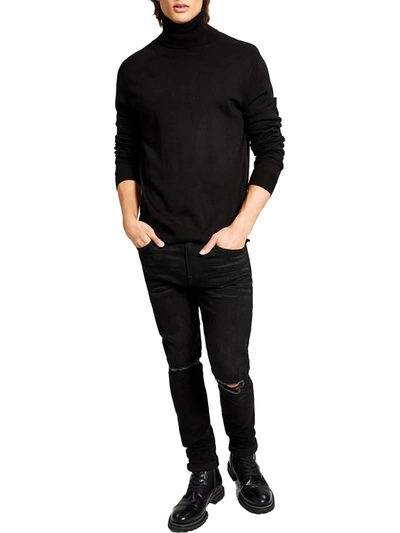 And Now This Mens Ribbed Knit Pullover Turtleneck Sweater In Black