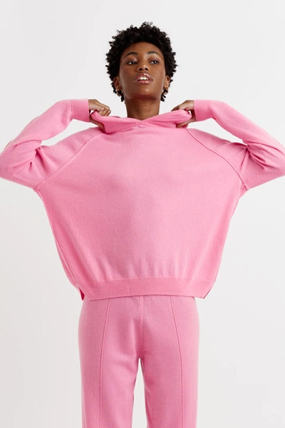 Chinti & Parker Uk Flamingo-pink Wool-cashmere Boxy Hoodie