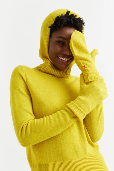 Chinti & Parker Uk Yellow Wool-cashmere Mittens