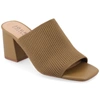 Journee Collection Women's Lorenna Wide Width Block Heel Slide Sandals In Olive