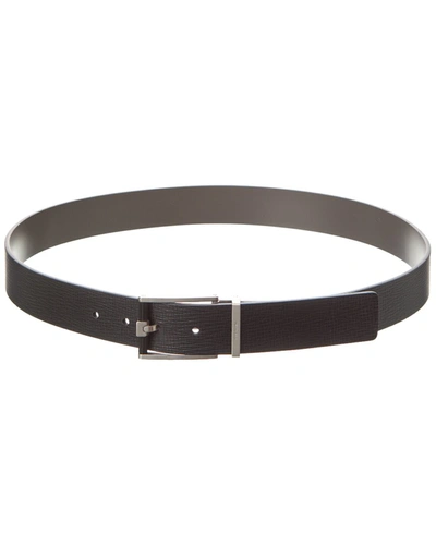 Ferragamo Reversible & Adjustable Leather Belt In Black