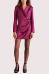 Steve Madden Jasper Long Sleeve Satin Blazer Minidress In Pink