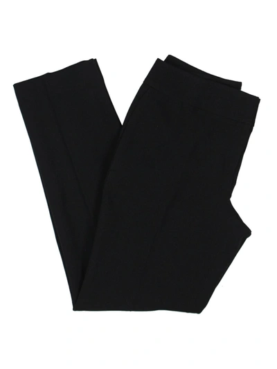 Le Suit Womens Knit Flat Front Dress Pants In Black