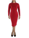 INC WOMENS MOCK NECK MIDI SHIFT DRESS