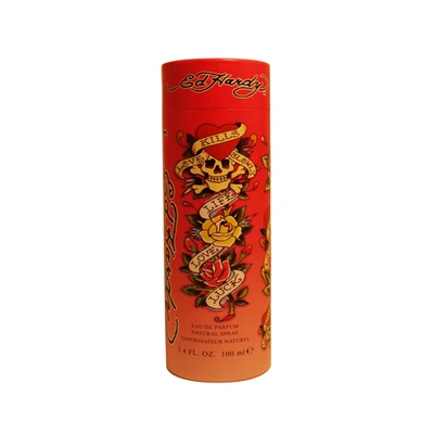 Christian Audigier Ed Hardy Eau De Parfum For Women 3.4 oz / 100 ml - Spr In Red