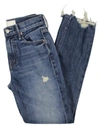 MOTHER WOMENS FRAYED POCKETS SKINNY JEANS