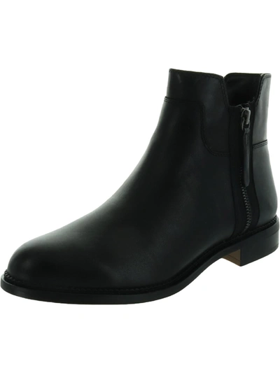 Franco Sarto Halford Womens Leather Block Heel Ankle Boots In Black