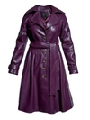 AS BY DF WOMEN'S DARCY RECYCLED LEATHER TRENCH COAT IN PLUM WINE