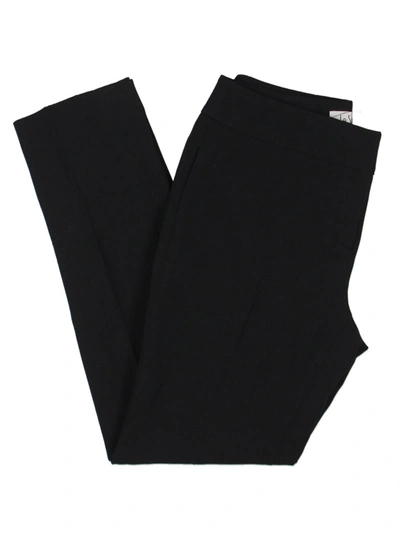 Le Suit Petites Womens Knit Tapered Dress Pants In Black