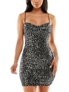 City Studio Juniors Womens Cowlneck Short Mini Dress In Black