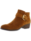 ARRAY AUSTIN WOMENS SUEDE PERFORATED ANKLE BOOTS