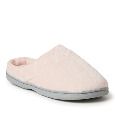 Dearfoams Women's Darcy Quilted Cuff Velour Clog Slipper In Pink