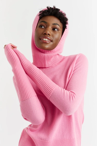 Chinti & Parker Uk Flamingo-pink Wool-cashmere Cropped Sweater