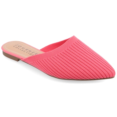 Journee Collection Women's Aniee Wide Width Knit Mules In Pink