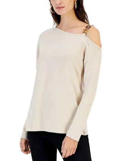Willow Drive Womens Embellished Soft Cold Shoulder In Beige