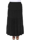 White Mark Plus Size Tiered Maxi Skirt In Black