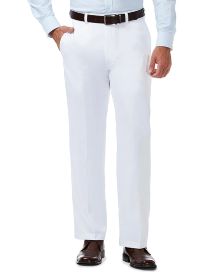 Haggar Gabardine Mens Classic Fit Professional Dress Pants In White