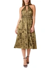 AIDAN MATTOX WOMENS SHIMMER CUT-OUT COCKTAIL AND PARTY DRESS