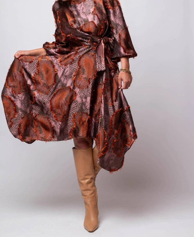 Eva Franco Sandy Dress In Copper Plume In Brown