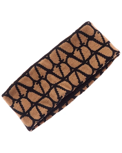 Valentino Garavani Vlogo Cashmere Headband In Brown