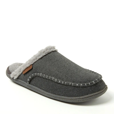 Dearfoams Men's Matthew Moccasin Toe Scuff Slipper In Grey