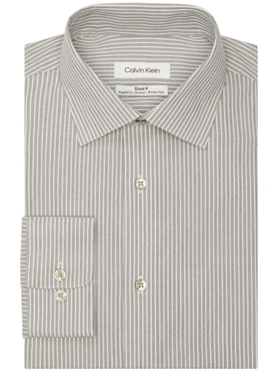 Calvin Klein Men's Slim-fit Stretch Stripe Button-down Shirt In Blue