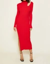 LINE AND DOT NICO DRESS IN SCARLET