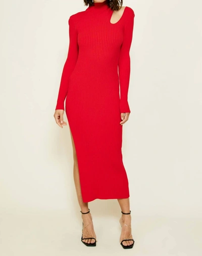 Line And Dot Nico Dress In Scarlet In Red
