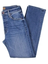 MOTHER THE TOMCAT WOMENS CROPPED HIGH RISE STRAIGHT LEG JEANS
