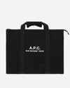 Apc Black Gym Bag With Contrasting Logo Print In Black