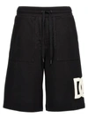 Dolce & Gabbana Black Bermuda Shorts With Contrasting Dg Patch