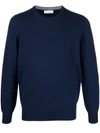 Brunello Cucinelli Ribbed Knit Sweater In Blue
