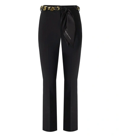 Elisabetta Franchi Belted Cropped Trousers In Black